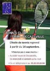 Reprise de l ecole de Tennis a Decazeville