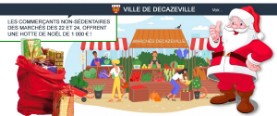 Hotte Père Noël sur les marchés de Decazeville Hotte Pere Noel sur les marches de Decazeville